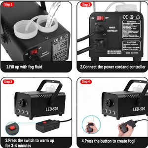 Mini máquina testador de fumaça Automotive 500w Smoke Machine Fog Mist Haze Hazer Effect 3 Led Rgb para Disco Party Club - Product Image 4