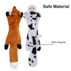 Juguete masticable de felpa duradero para perros, sin relleno, juguetes chirriantes para mascotas, juguetes con forma de animales lindos para cachorros, resistente a mordidas, interactivos, para limpieza de dientes - Product Image 2