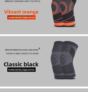 Genouillère de compression en nylon tricoté élastique avec sangles réglables pour le soutien pendant la course - Product Image 2