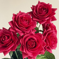 Fleurs artificielles en gros, roses en latex au toucher réel, bouquet hydratant pour mariage, Saint-Valentin, décoration de remise de diplôme