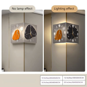 <span class=keywords><strong>Horloge</strong></span> murale lumineuse créative 2024, <span class=keywords><strong>horloge</strong></span> d'angle sans perçage, <span class=keywords><strong>horloge</strong></span> double face tendance - Product Image 6