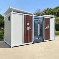 Toilettes publiques portables en acier avec douche, construction préfabriquée, design postmoderne, durables et écologiques