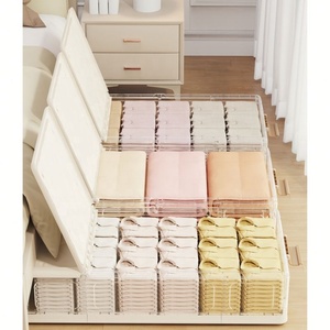 Boîte <span class=keywords><strong>de</strong></span> <span class=keywords><strong>rangement</strong></span> multifonctionnelle empilable <span class=keywords><strong>sous</strong></span> le <span class=keywords><strong>lit</strong></span> en <span class=keywords><strong>plastique</strong></span> pliable avec couvercle - Product Image 5