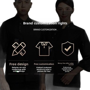 Uniforme de <span class=keywords><strong>chef</strong></span> personnalisé à manches longues pour l'automne et l'hiver, imperméable, respirant, en polyester tricoté, avec détection d'aiguille en relief, pour restaurant - Product Image 5