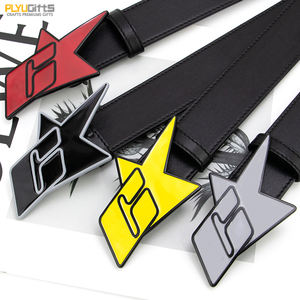 Fibbie per Cinture da Uomo Personalizzabili, Rimovibili, in Pelle PU/Vera Pelle, con Borchie, Metallo, Smalto, Resina Epossidica Nera e Strass, Lussuose e Durevoli - Product Image 4