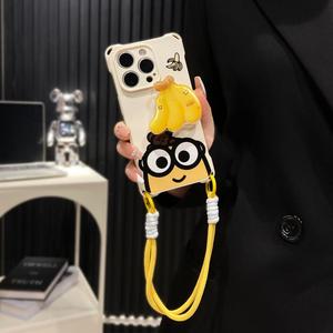 Dễ Thương Quái Vật Chủ Silicone Điện Thoại Di Động Trường Hợp Đối Với <span class=keywords><strong>iPhone</strong></span> 16 15 14 13 Pro Max Tay sai Vòng Đeo Tay Dây Đeo Đứng Chống Sốc Cover Quay Lại - Product Image 6