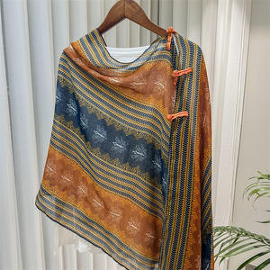2025 alla moda primavera estate Multi-funzione di <span class=keywords><strong>cotone</strong></span> Voile sciarpe all'aperto spiaggia coprire lo scialle con bottoni cinesi - Product Image 1