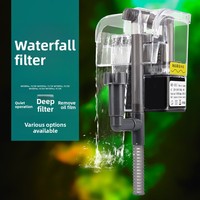 Filtre à dos carré en plastique RESUN pour aquarium - Filtration en 3 étapes - Pompe à eau écologique - Petits aquariums pour poissons et tortues - Ultra silencieux