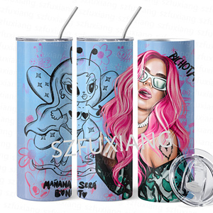 Lovely Girl Karol G <span class=keywords><strong>Manana</strong></span> Sera Bonito Bichota temporada 20oz Tapa Recta <span class=keywords><strong>de</strong></span> acero inoxidable y vaso <span class=keywords><strong>de</strong></span> paja - Product Image 2