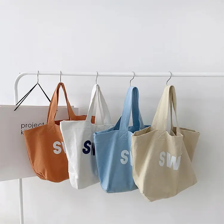 Bolsos de mano personalizado Eco Bag Fornecedor Personalizado Eco Padrão Sacos Reciclados Colorido Pequeno 100% Algodão Lona Sacola