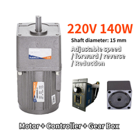 Motorreductor de CA PLC de 140W y 220V, 5-470 RPM, con controlador de velocidad variable reversible, al por mayor