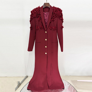 Vestido de Noche Elegante para Mujer con Adornos Florales en 3D - Vestido Formal Estilo Blazer - Vestidos de Moda para Mujer - Product Image 4