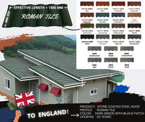 Toaks — carreaux de toit polyvalents africains, carreaux en alliage de zinc avec revêtement en pierre à basse couleur, toitures composite en métal, russie et pays nordiques, vente en gros - Product Image 3