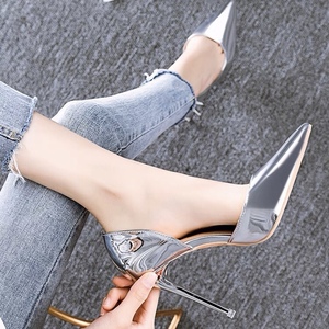Sepatu Wanita Berhak Chinese Wholesale High Quality Sexy Stiletto <b>Shoes</b> Sliver Heels for Women - Product Image 6