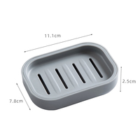 Vente en gros de porte-savon de salle de bain rectangulaire à double compartiment, moderne, écologique, antidérapant, avec drainage, motif de dessin animé, robuste