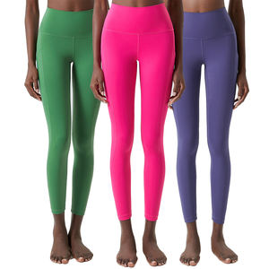 Pantalon de yoga extensible <span class=keywords><strong>taille</strong></span> haute pour femmes poches Leggings d'aérobic serrés de <span class=keywords><strong>grande</strong></span> <span class=keywords><strong>taille</strong></span> pour le sport de printemps et d'été Fitness - Product Image 1