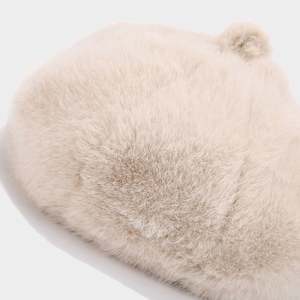 Nouveau Béret Uni pour Femme, Chapeau en Fourrure Tendance Automne Hiver, Chaud et Doux pour l'Extérieur - Product Image 3