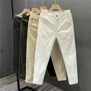 <span class=keywords><strong>Pantaloni</strong></span> <span class=keywords><strong>Lunghi</strong></span> da <span class=keywords><strong>Uomo</strong></span> di Tendenza Stile Coreano Casual Eleganti con Cerniera Taglio Dritto e Aderente da Ufficio - Product Image 1