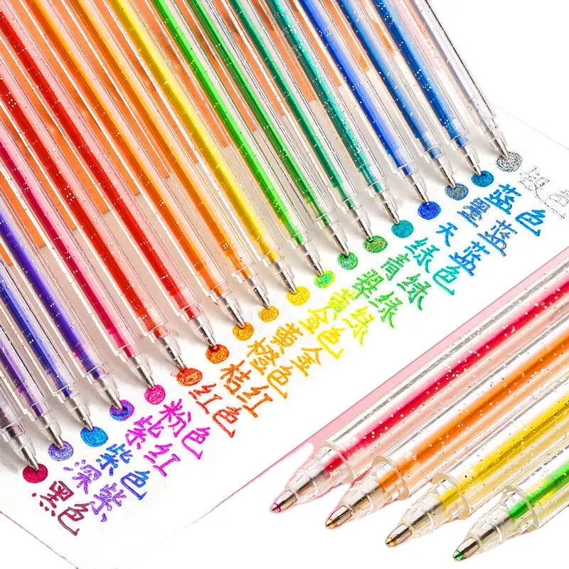 High Quality Cute Glitter Color Gel Ink Pen Personalised Gel Pens Gel Glitter Pens Fine Tip Art Marker Set