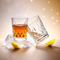 Verre à liqueur de luxe de haute qualité, classique, 60 ml, gaufré, bord lisse, transparent, lourd, pour dégustation de spiritueux, avec logo personnalisé