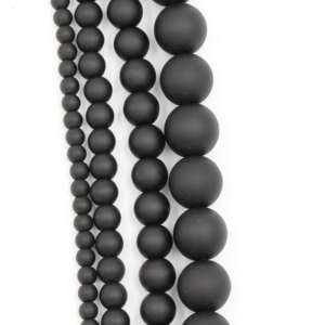 Grosir batu alam 4 6 8 10 12 mm Matte hitam <span class=keywords><strong>Onyx</strong></span> manik-manik longgar untuk membuat tas perhiasan - Product Image 1