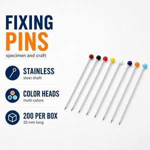 Épingle de fixation en acier inoxydable, aiguille de positionnement pour spécimens animaux de laboratoire, épingle à tête perlée pour quilling, épingle à vêtements - Product Image 1
