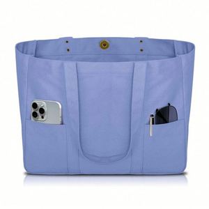 กระเป๋าผ้าแคนวาส - กระเป๋าอเนกประสงค์พร้อมช่องด้านหน้า 2 ช่องและช่องใส่แล็ปท็อป กระเป๋าสำหรับใช้งานทุกวันแบบทนทาน - Product Image 5