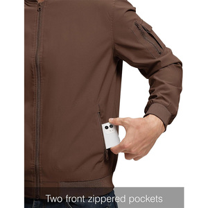 Men's Vintage Coats Windproof Puffer <b>Jacket</b> with Zipper for Moto Varsity Baseball & Casual Riding Stand Windbreaker - Product Image 4