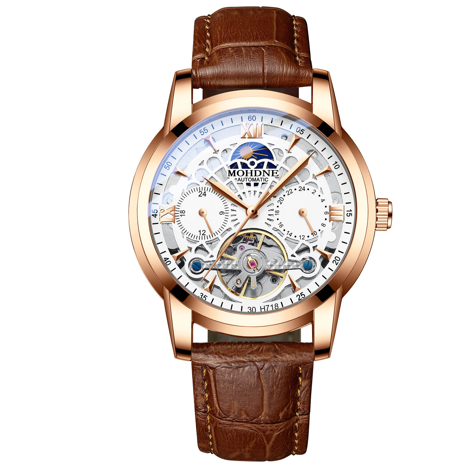 Fideos de piel marrón-oro rosa-blanco