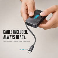 Station de charge USB C 288W 8 ports, chargeur de bureau GaN PD3.0 100W QC, câble rétractable (6 Type-C/2 USB) pour ordinateur portable/tablette