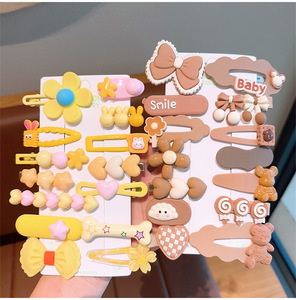 Date <span class=keywords><strong>2023</strong></span> 14 pièces/ensemble mignon enfant Barrettes enfant pinces à cheveux pince à cheveux accessoires cadeau ensemble fille dessin animé motif pince à cheveux ensemble - Product Image 4