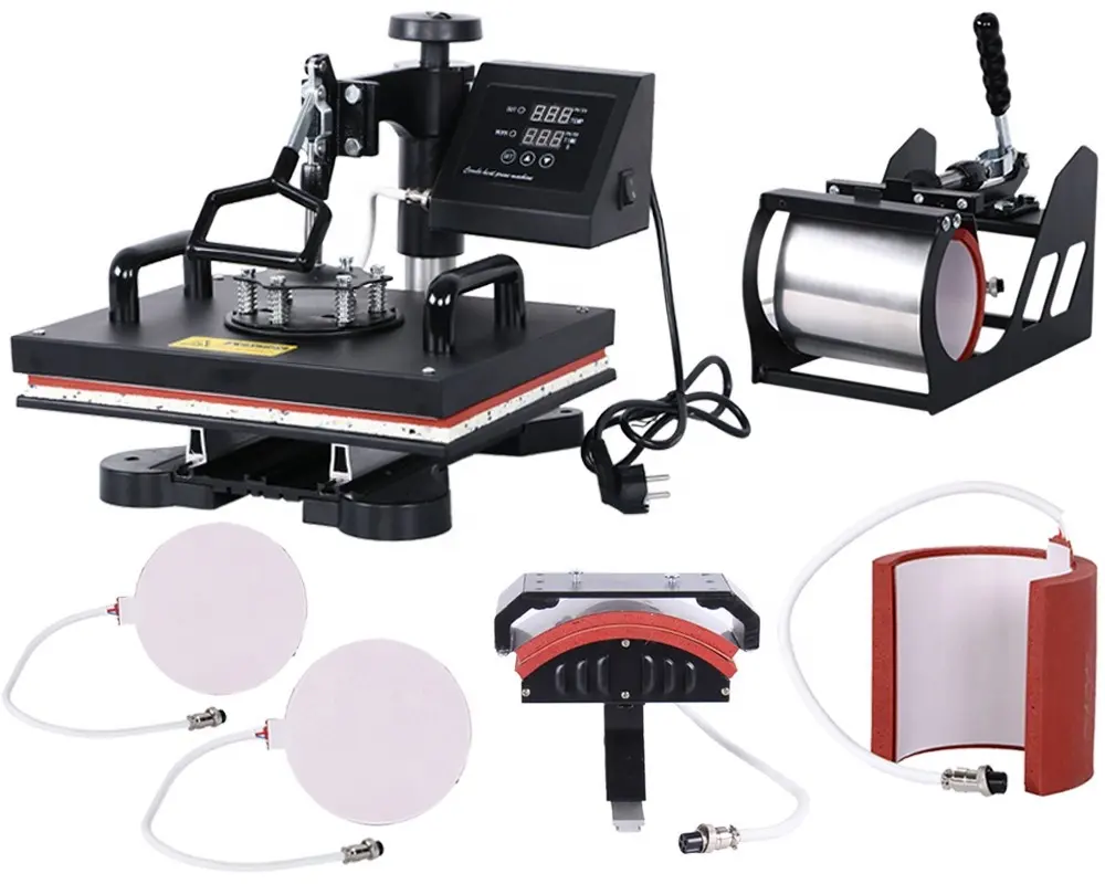 Machine de presse à sublimation et transfert thermique, 6 en 1, pour chapeau, t-shirt, impression professionnelle, offre spéciale,