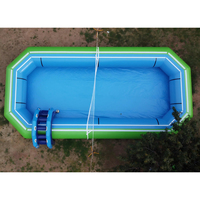 Grand terrain de volley-ball aquatique gonflable en PVC, piscine de jeu aquatique gonflable avec filet de volley-ball, sport de compétition d'été pour groupes