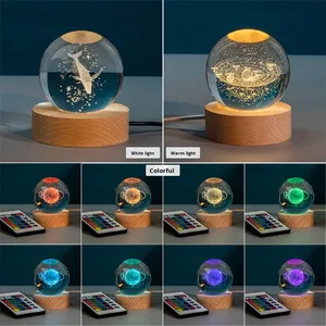 Hộp nhạc quả cầu pha lê mộng mơ, đèn ngủ để bàn, quà tặng sinh nhật sáng tạo tự làm ngày Valentine, đèn LED thân thiện với môi trường, làm thủ công - Product Image 2