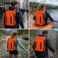 Tas Ransel Tahan Air TPU Custom dengan Ritsleting, Tahan Lama, Dapat Dilipat, untuk Gym, Perjalanan, Wisata, Berperahu, Arung Jeram, Digunakan di Semua Musim