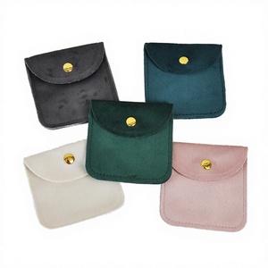 10x10cm Jewelry Pouches With Snap Button Storage Bags Small Velvet Gift Bags for Rings Bracelets Necklaces Earrings
