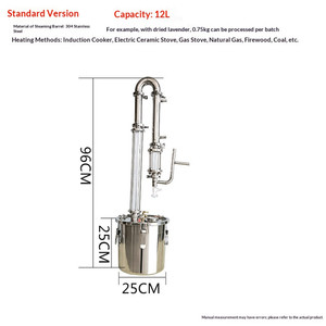 Kit de distillation à la vapeur en acier inoxydable pour huiles essentielles d'herbes domestiques de haute pureté, pour hydrolat de lavande et de rose - Product Image 4
