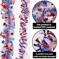 Tira Decorativa para el Día de la Independencia Americana, Adorno Colgante para el 250 Aniversario, Accesorios para Disfraces, Colgante de Tira Colorida con Estrellas