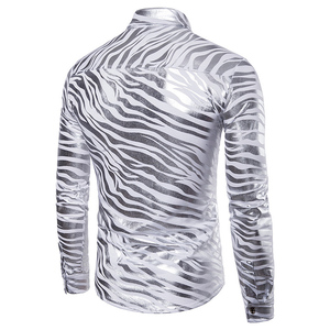 2020 di Modo dei Nuovi uomini della zebra a strisce stampa <span class=keywords><strong>camicia</strong></span> a maniche lunghe stampa a caldo degli uomini della <span class=keywords><strong>camicia</strong></span> - Product Image 4