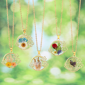 Collier avec pendentif « Oublie-<span class=keywords><strong>moi</strong></span> pas » en résine avec fleurs pressées, colliers pour femmes, bijoux naturels, cadeau pour <span class=keywords><strong>maman</strong></span> - Product Image 2