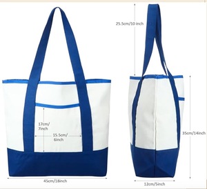 Sac fourre-tout en <span class=keywords><strong>toile</strong></span> personnalisable avec fermeture éclair, imprimé logo, pour sublimation, réutilisable, taille moyenne, pour le shopping - Product Image 4