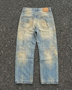 Straight Leg Distressed <b>Denim</b> Jeans Men High Waist Ripped Casual Cotton Midweight Stonewashed Spring Style - Product Image 2