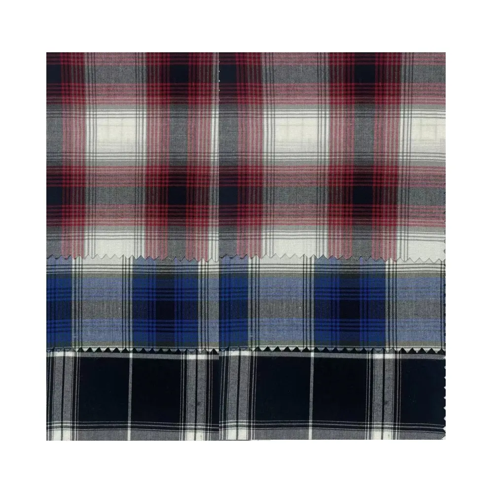 2024 Factory wholesale Anti-static Abrasion-Resistant Anti-pill high quality Yarn-dyed checks pure rayon fabric for men shirts