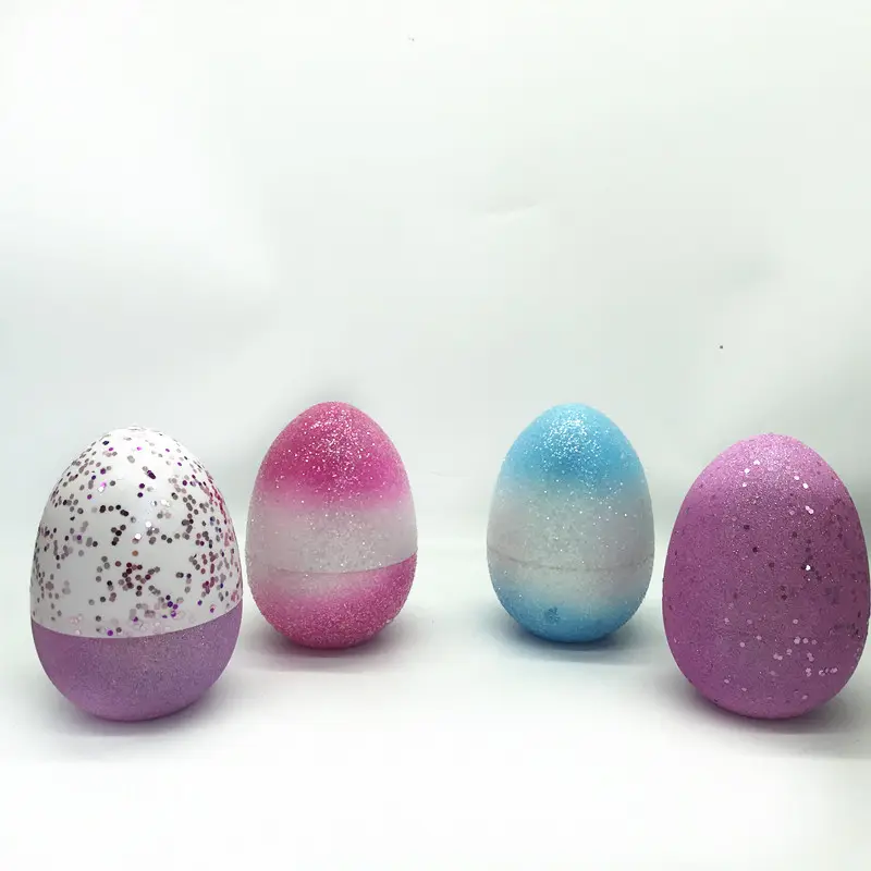 Di vendita caldo 15 centimetri di plastica del regalo del partito grande uovo di pasqua vernice spray su in polvere di plastica uovo di pasqua