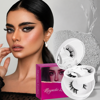Nouveauté : Faux cils magnétiques synthétiques cruelty-free, 2 paires, faciles à poser, sans colle, réutilisables, naturels et légers