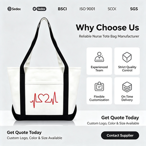Borsa Medica Personalizzata per Infermiere in Stile Inglese, Resistente all'Acqua, in Tela di Cotone con Ricami, Borsa Utility Premium per Donne - Product Image 3