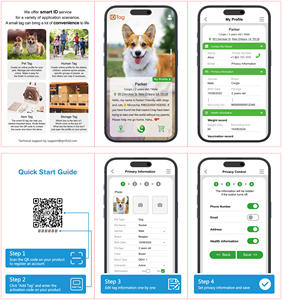 Collar de perro de nailon con etiqueta de identificación de código QR inteligente con patrón étnico sólido estilo bonito con características personalizadas - Product Image 2