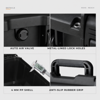 Valise à roulettes RX-TC5229 Rhinovo IP67 étanche 25L avec roues pour patins en ligne, pour appareils photo, drones, équipements et accessoires