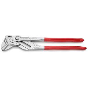 KNIPEX - 86 03 400 Pince et une clé XL dans un seul outil chromé, poignées plastifiées PINCE ET COUPE - Product Image 1