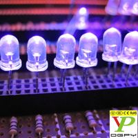 Chine Usine uv led diode 5mm 12v 3v Ultra Violet trou traversant 0.06w 3mm 5mm 365nm 385-395nm 400-410nm violet UV LED diodes